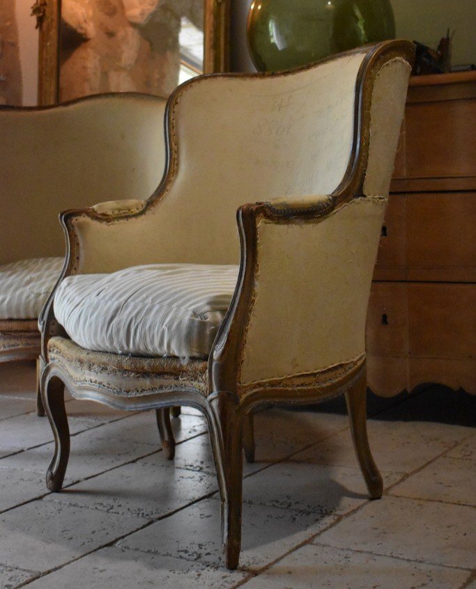 Paire De Bergeres De Style Louis XV-photo-2