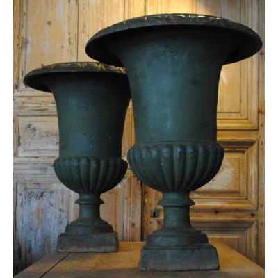 Paire De Vases Medicis Ht 63cm