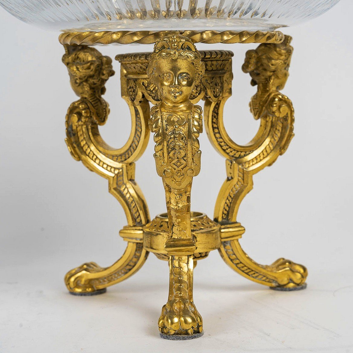 Pair Of Cut Crystal And Gilt Bronze Cups-photo-7