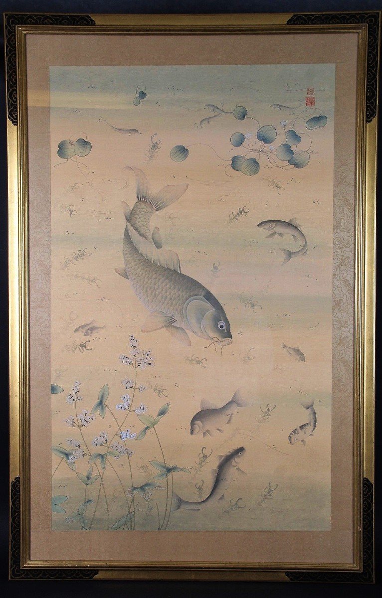 Large Asian Silk Painting