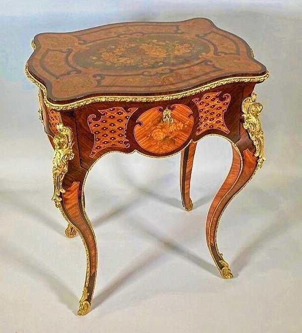 Dressing Table In Marquetry And Gilt Bronze Napoleon III Period-photo-7