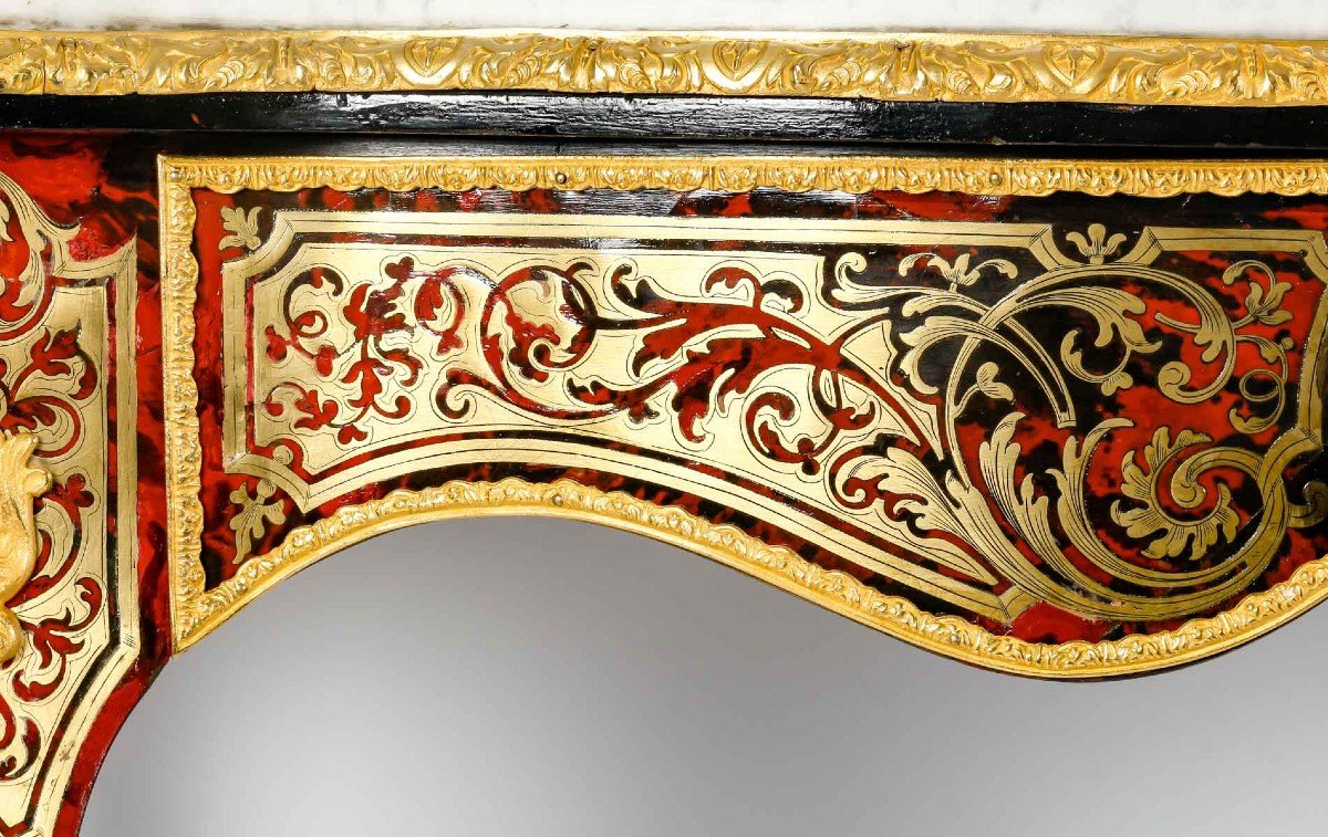 Importante Console En Marqueterie Boulle époque Napoléon III -photo-1