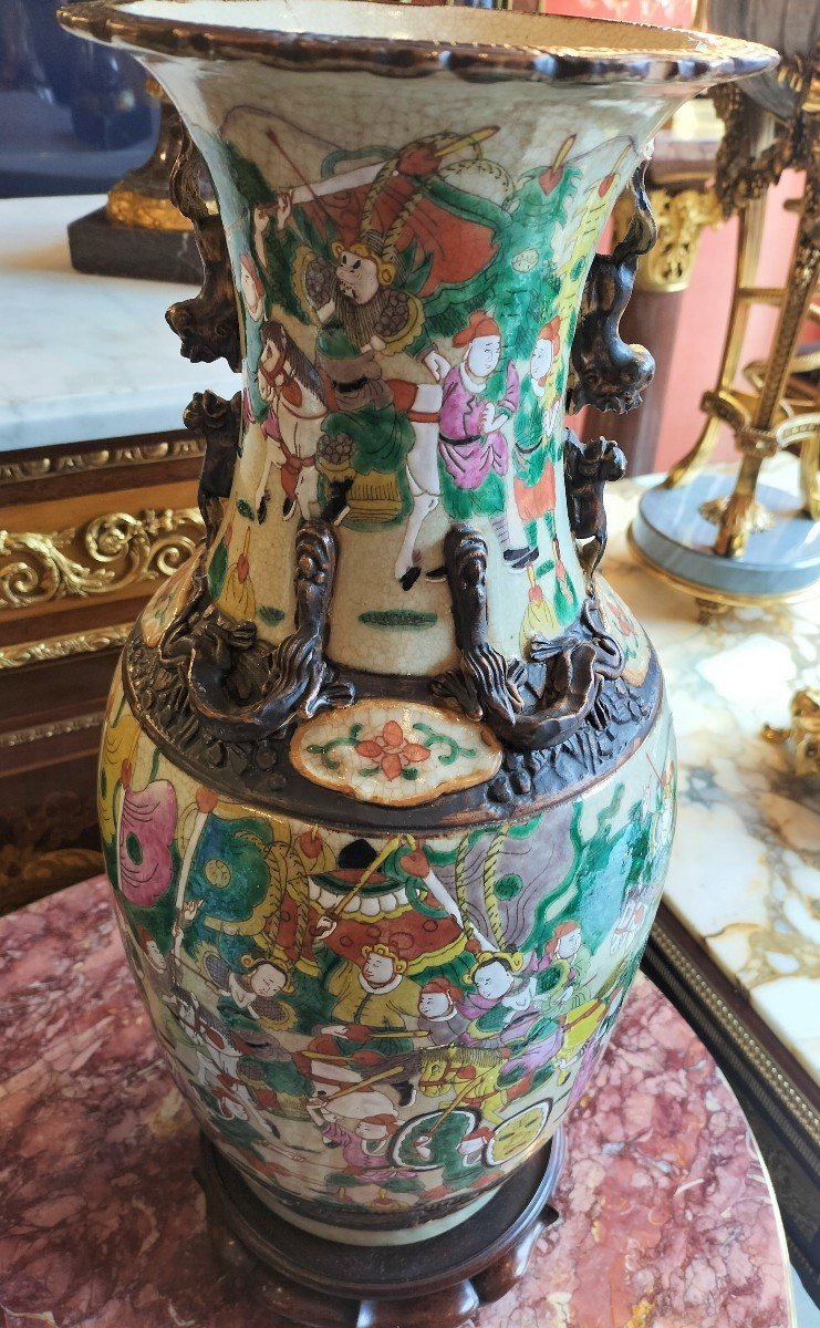 Paire De Vase En Porcelaine De Nankin Chine-photo-2