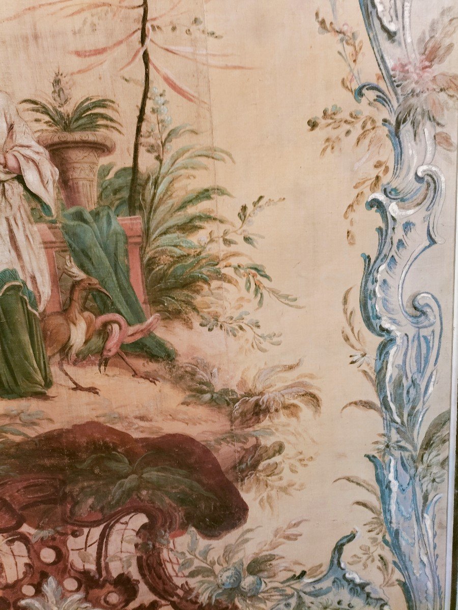 Exceptionnel Et Très Importante Huile Sur Toile décors Chinoiseries -photo-4