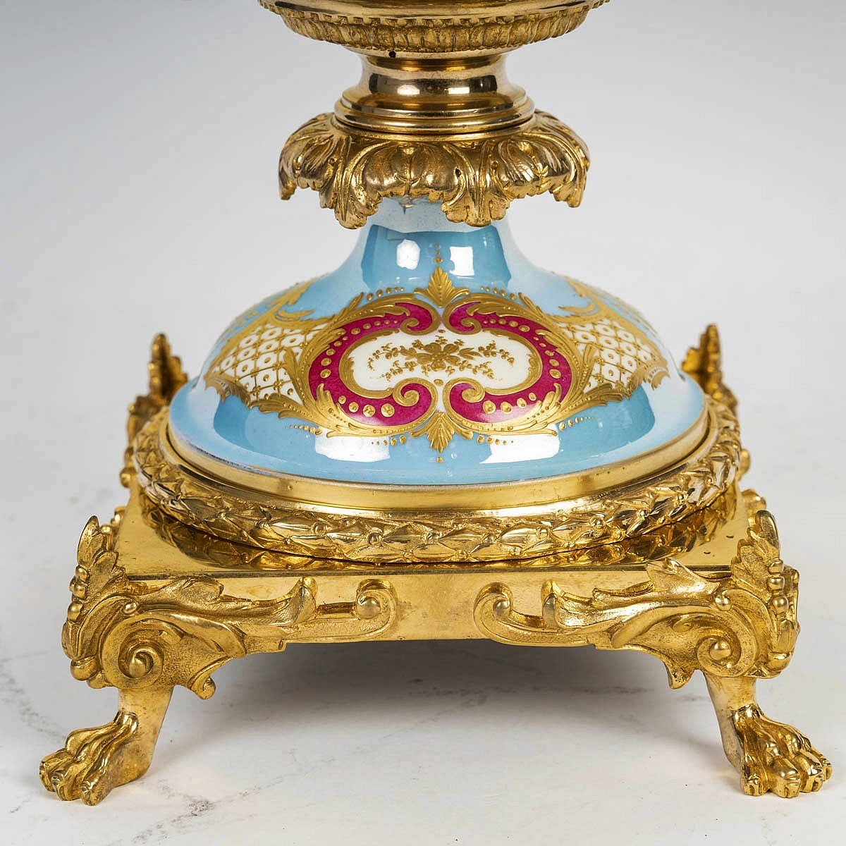 Coupe Centre De Table En Porcelaine Et Bronze Doré -photo-1