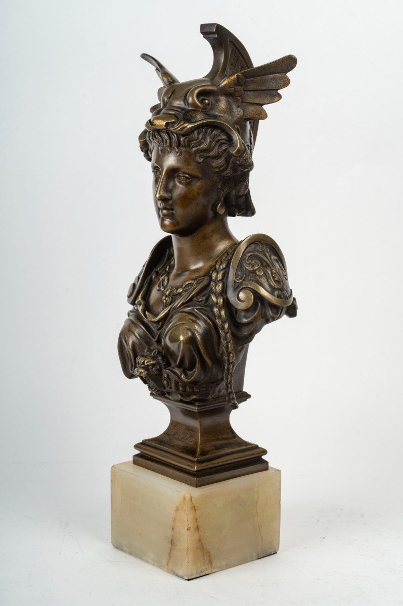 Bust Of Thetis In Patinated Bronze 19th Century -photo-2