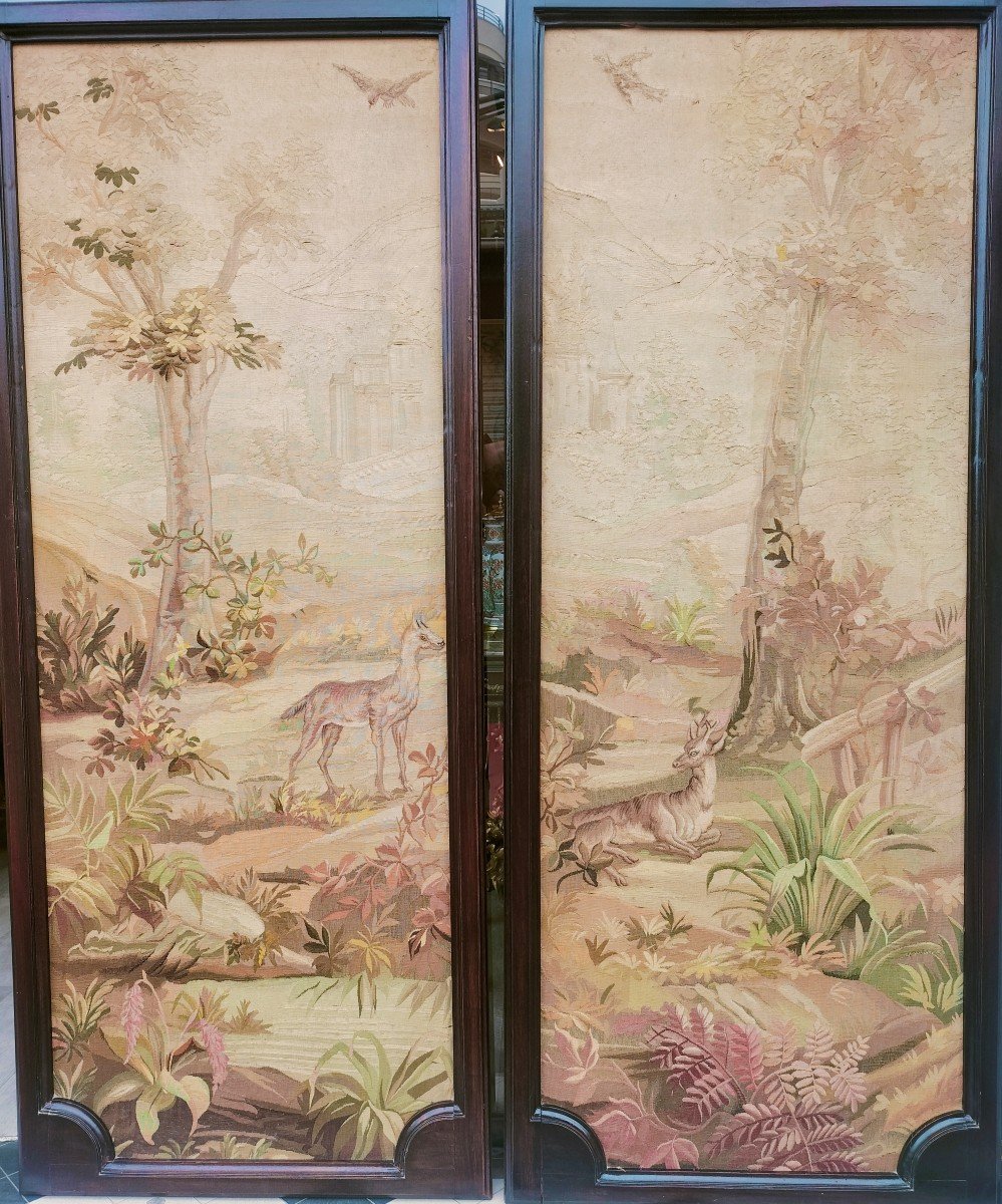 Pair Of Aubusson Napoleon III Tapestry Panels 