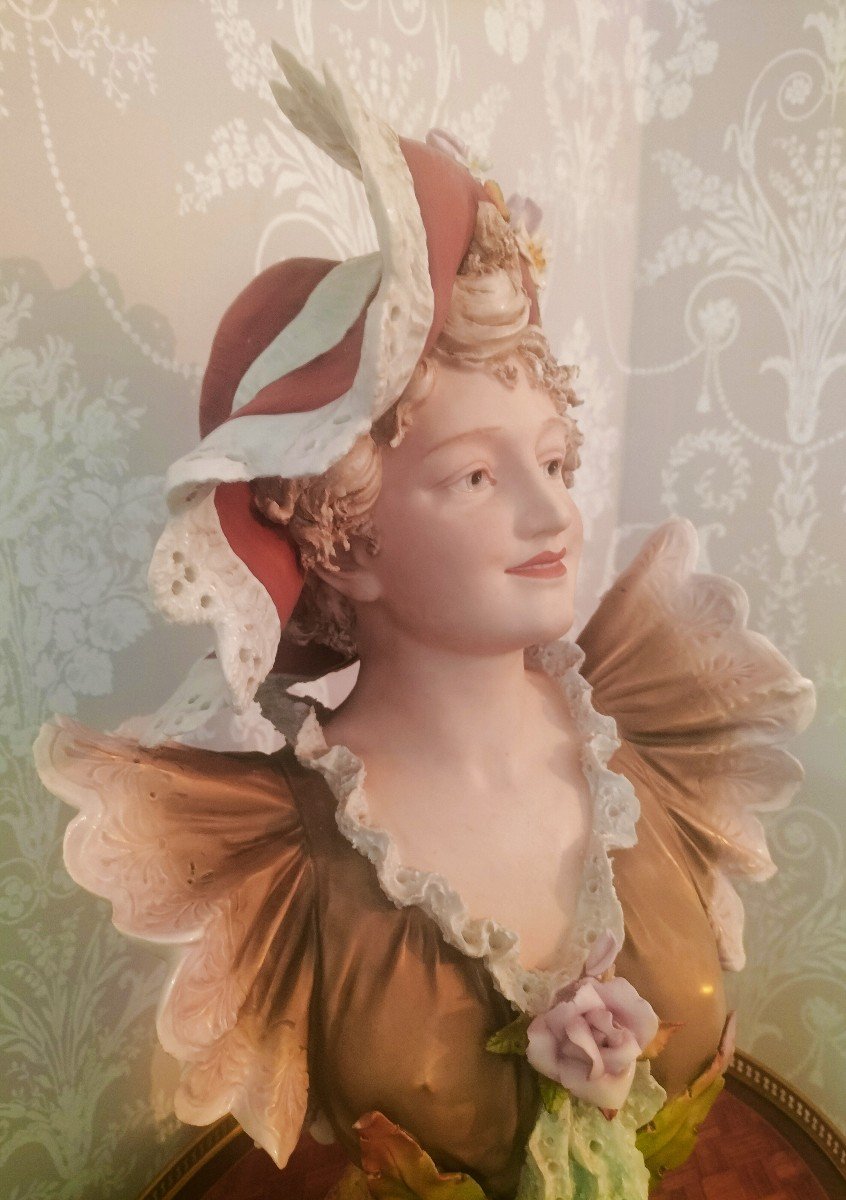 Royal Dux Porcelain Female Bust-photo-2