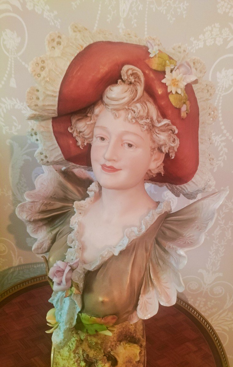 Royal Dux Porcelain Female Bust-photo-1