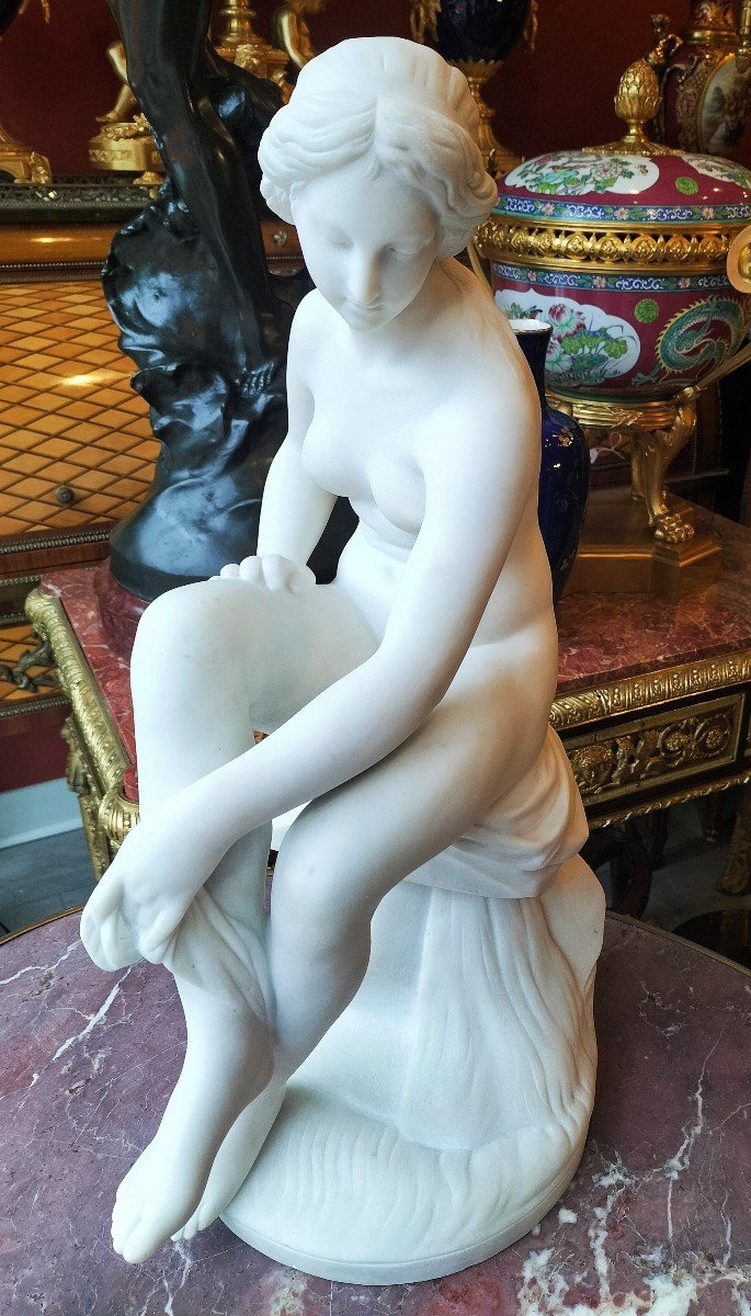 Carrara Marble Sculpture After Pradier-photo-3