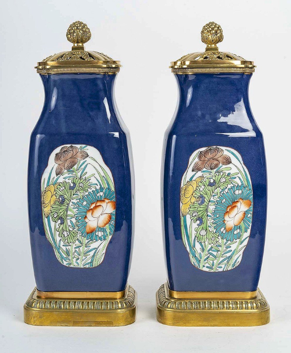 Paire De Vases Couverts En Porcelaine De Samson-photo-3