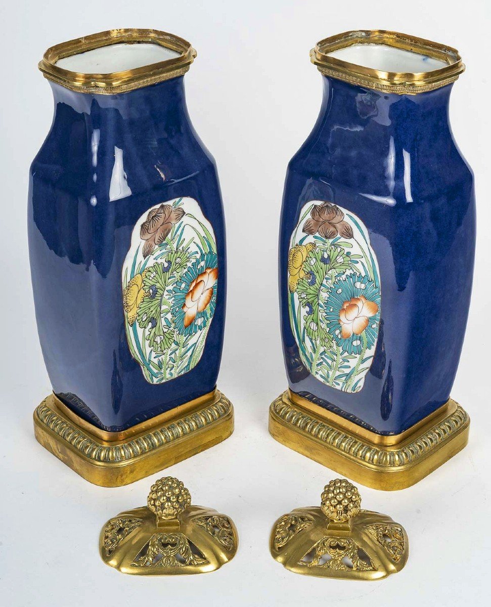 Paire De Vases Couverts En Porcelaine De Samson-photo-4