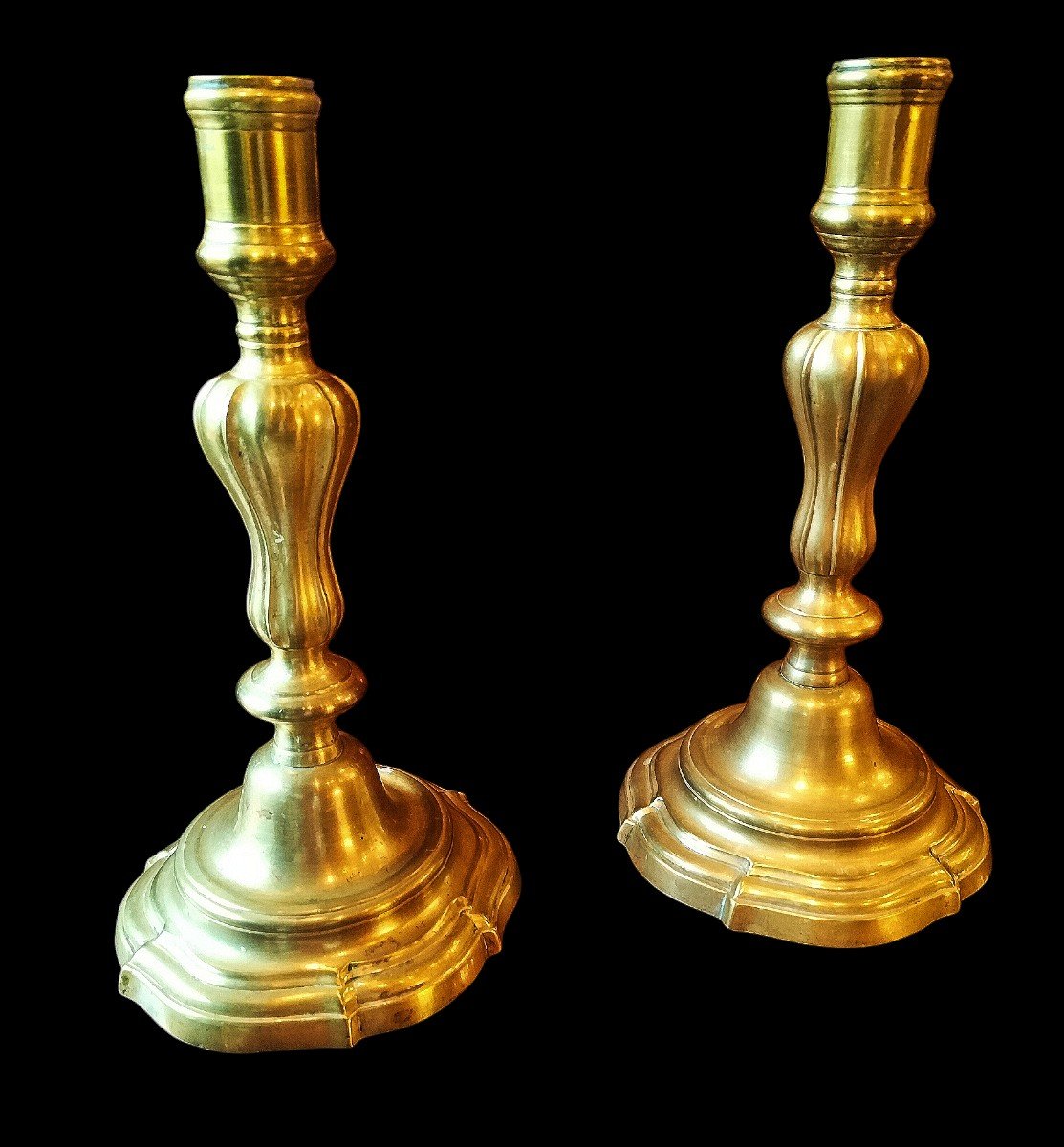 Pair Of Louis XV Period Gilt Bronze Candlesticks