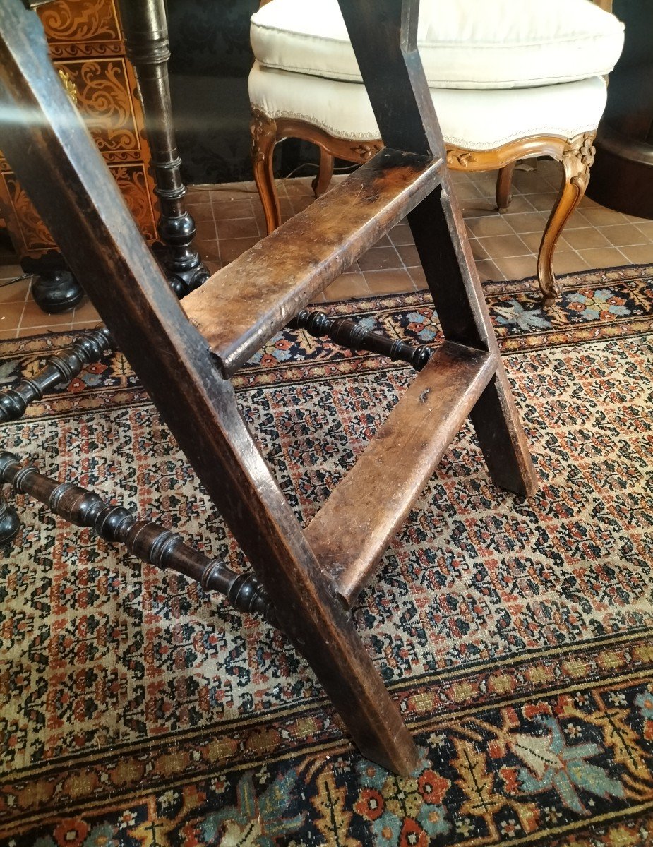 Rare 19th Century Walnut Library Staircase -photo-6