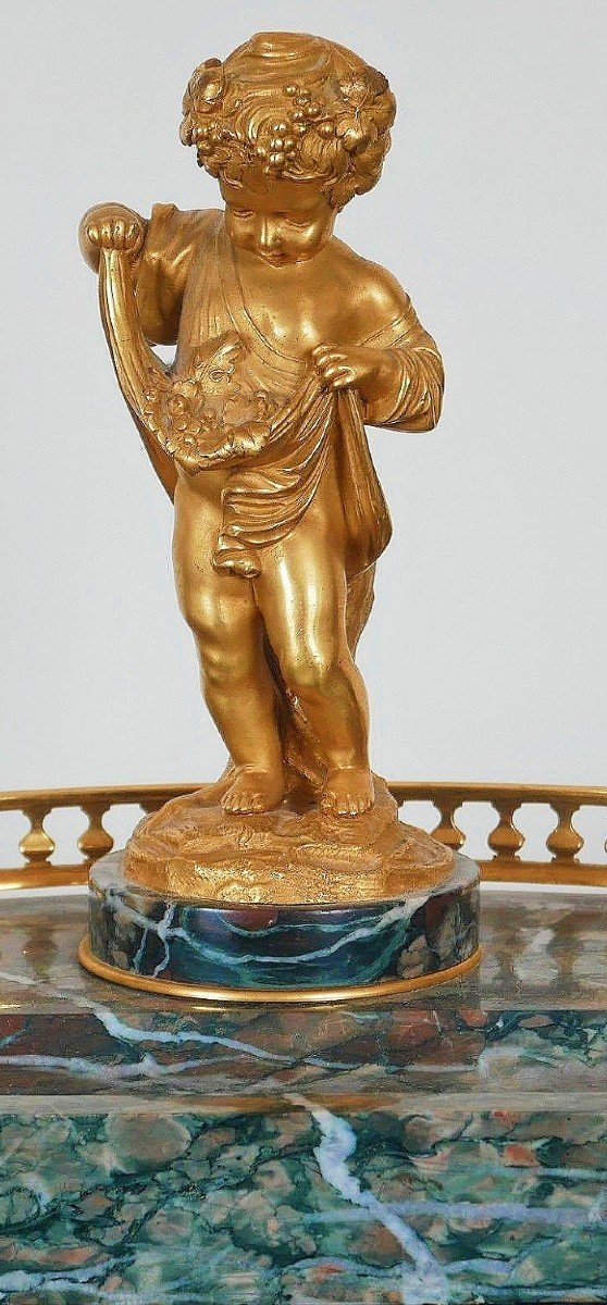 Beautiful Marble And Gilt Bronze Inkwell 19th Century -photo-4