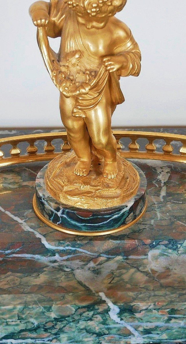 Beautiful Marble And Gilt Bronze Inkwell 19th Century -photo-5