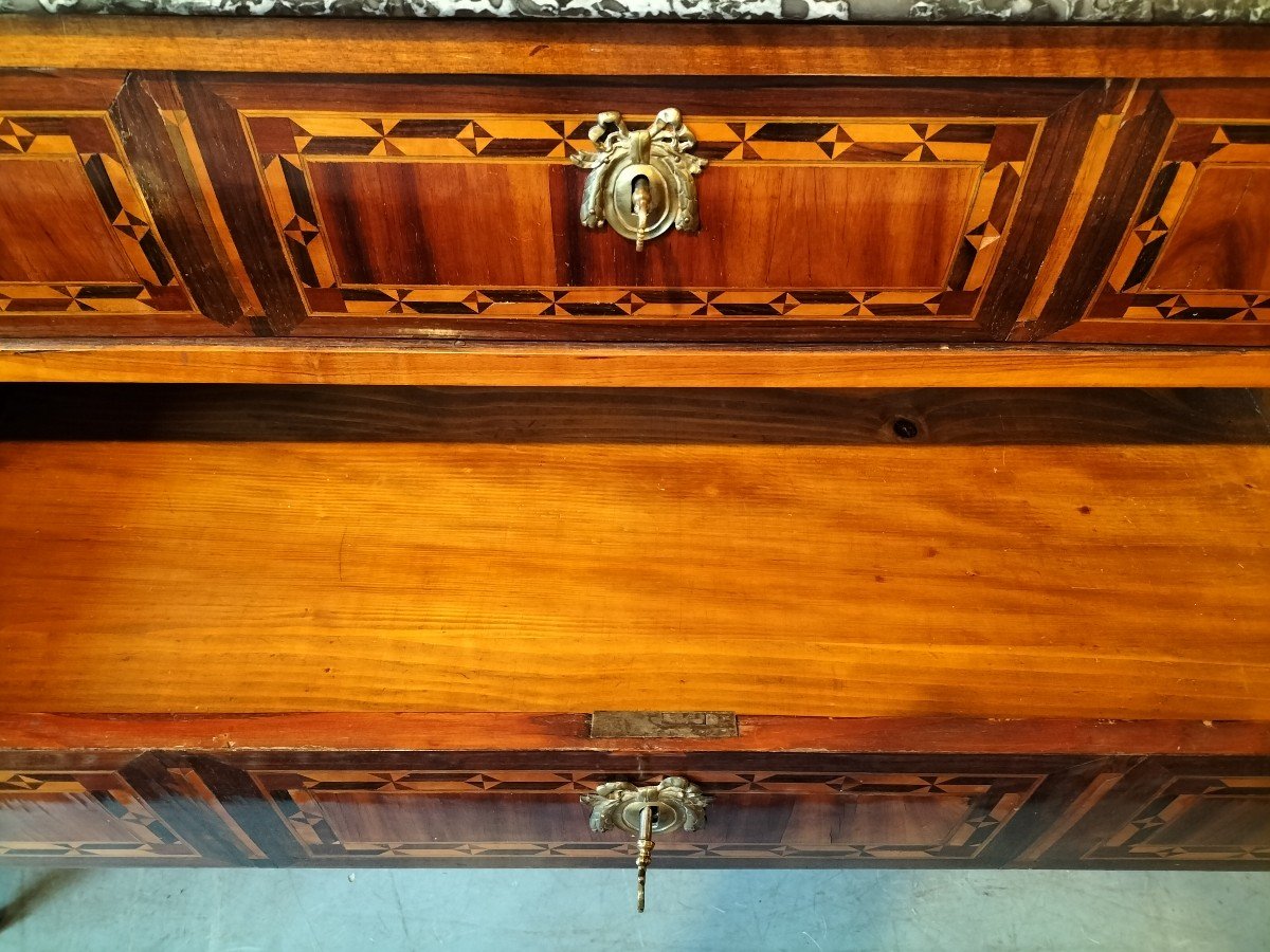 Marquetry Chest Of Drawers From East France, Late 18th-early 19th Century -photo-3