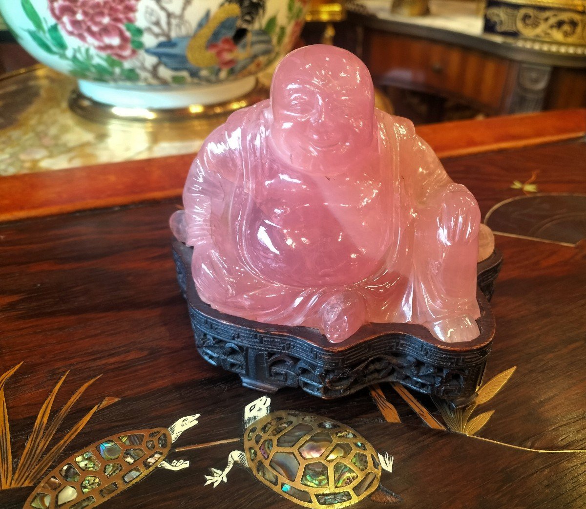 Bouddha En Quartz Rose Chine -photo-2