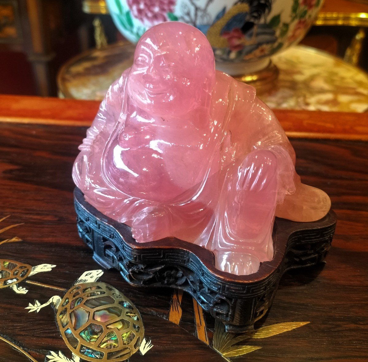 Bouddha En Quartz Rose Chine -photo-4