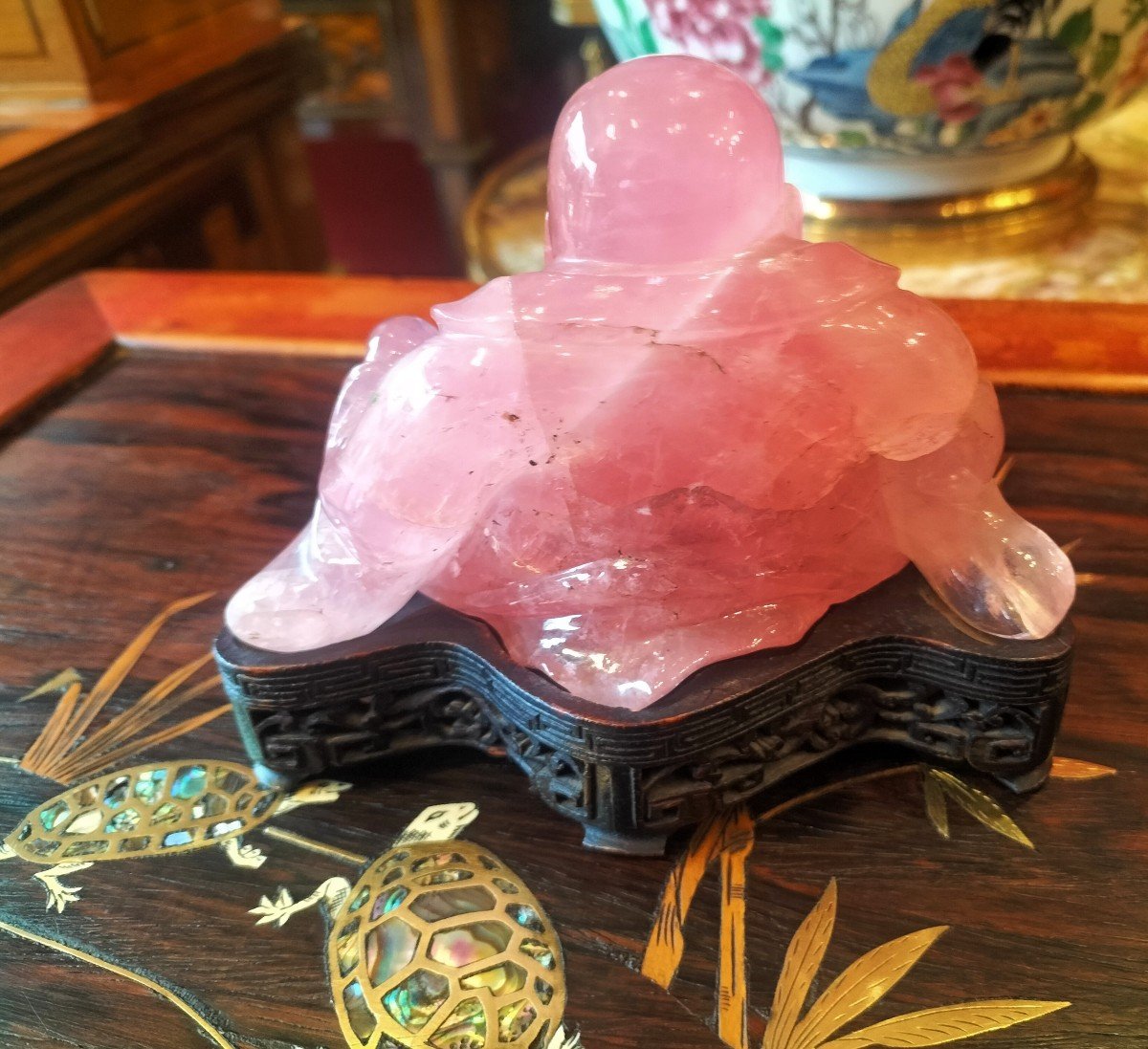 Bouddha En Quartz Rose Chine -photo-2