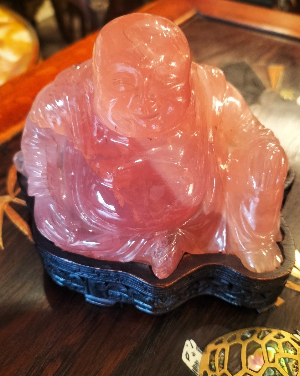 Bouddha En Quartz Rose Chine -photo-3