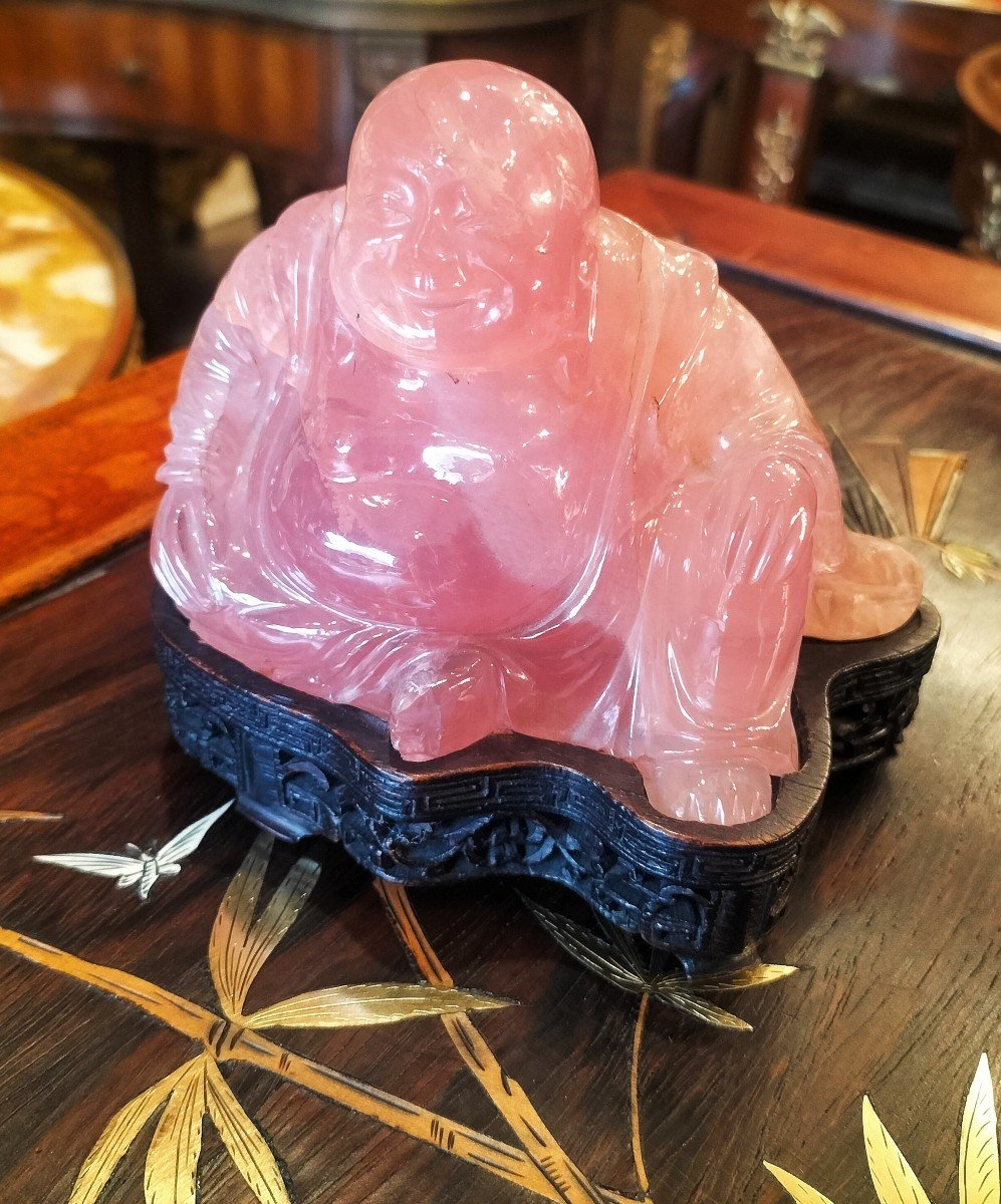 Bouddha En Quartz Rose Chine -photo-5