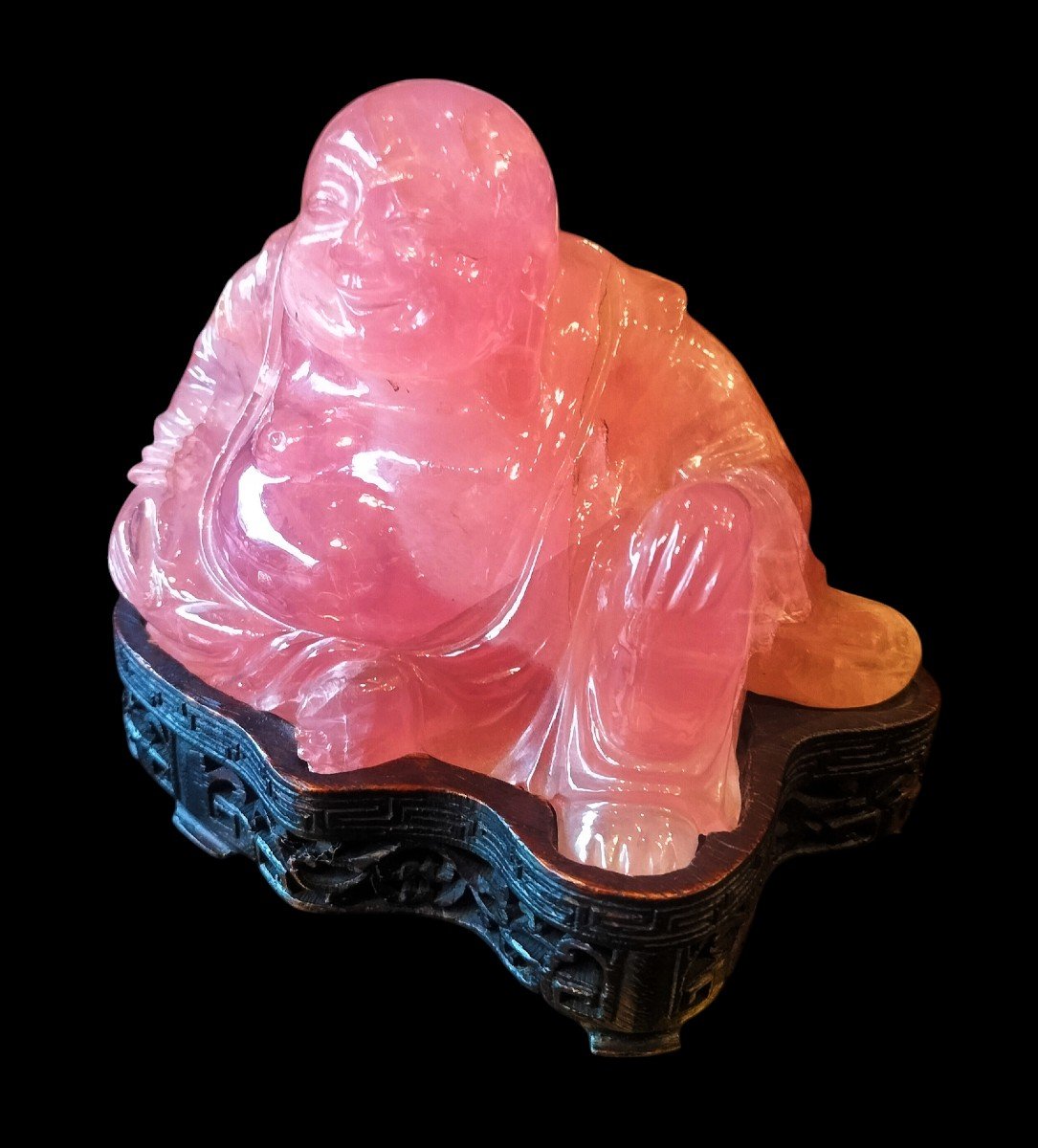 Bouddha En Quartz Rose Chine -photo-8