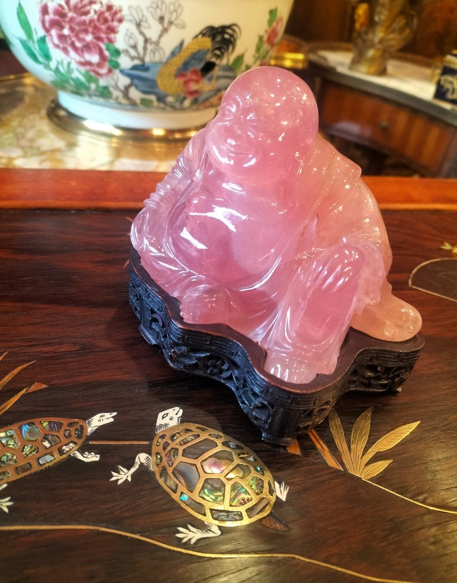 Bouddha En Quartz Rose Chine -photo-6