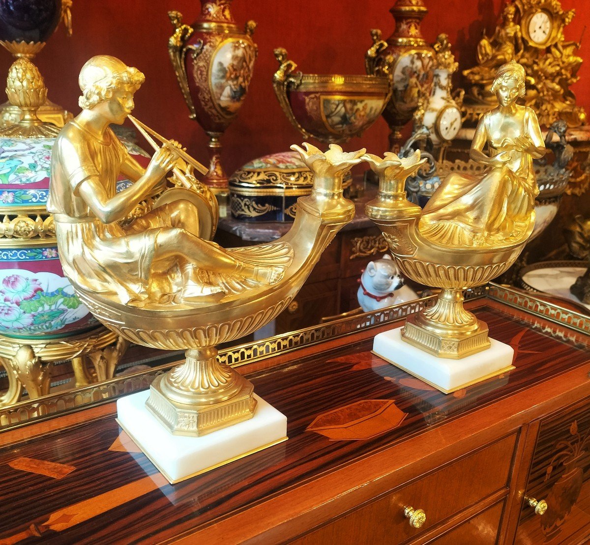 Pair Of Empire Style Gilt Bronze Sculptures -photo-7