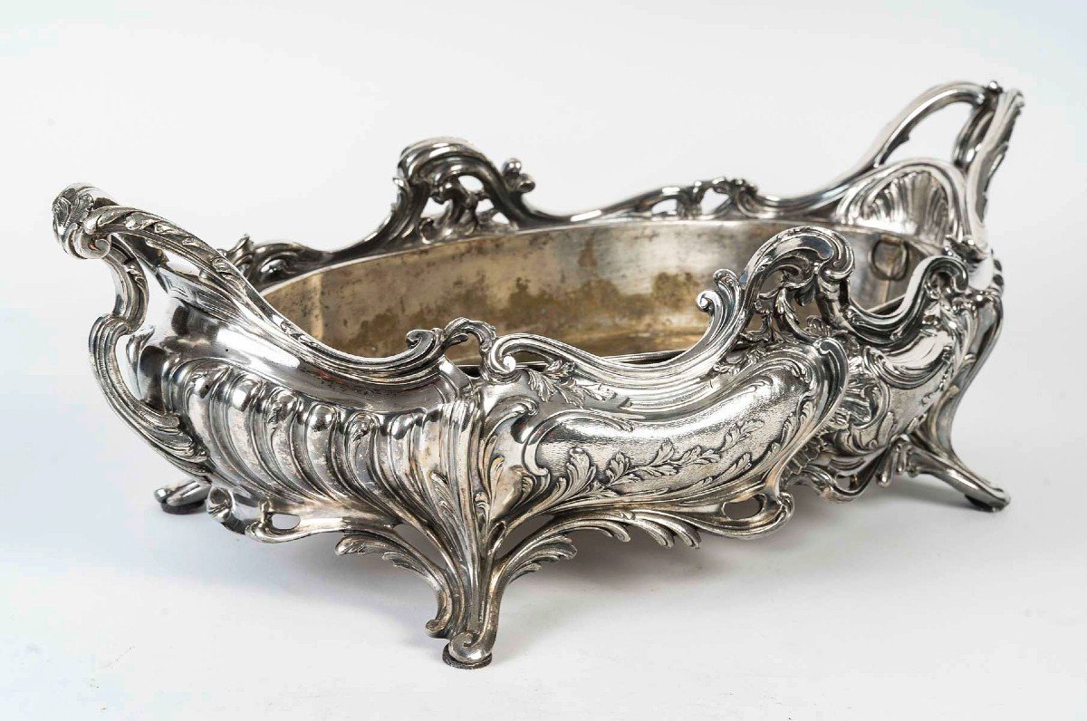 Important Louis XV Style Silver-plated Bronze Jardiniere 