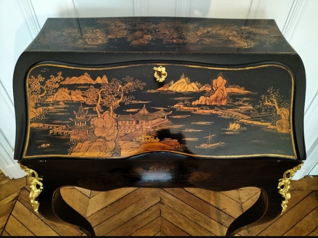 Lacquered And Gilt Bronze Slope Desk -photo-2