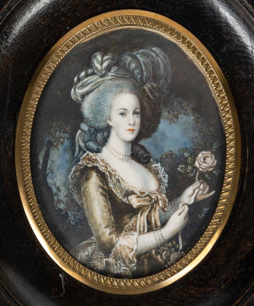 Miniature On Ivory Representing Marie Antoinette -photo-2