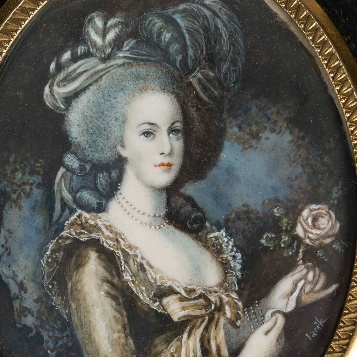 Miniature On Ivory Representing Marie Antoinette -photo-3