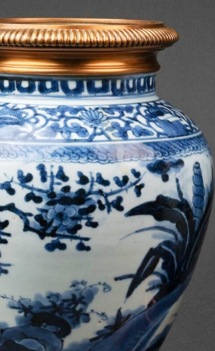 Paire De Vase En Porcelaine Arita Japon époque Edo 17ème siècle -photo-2