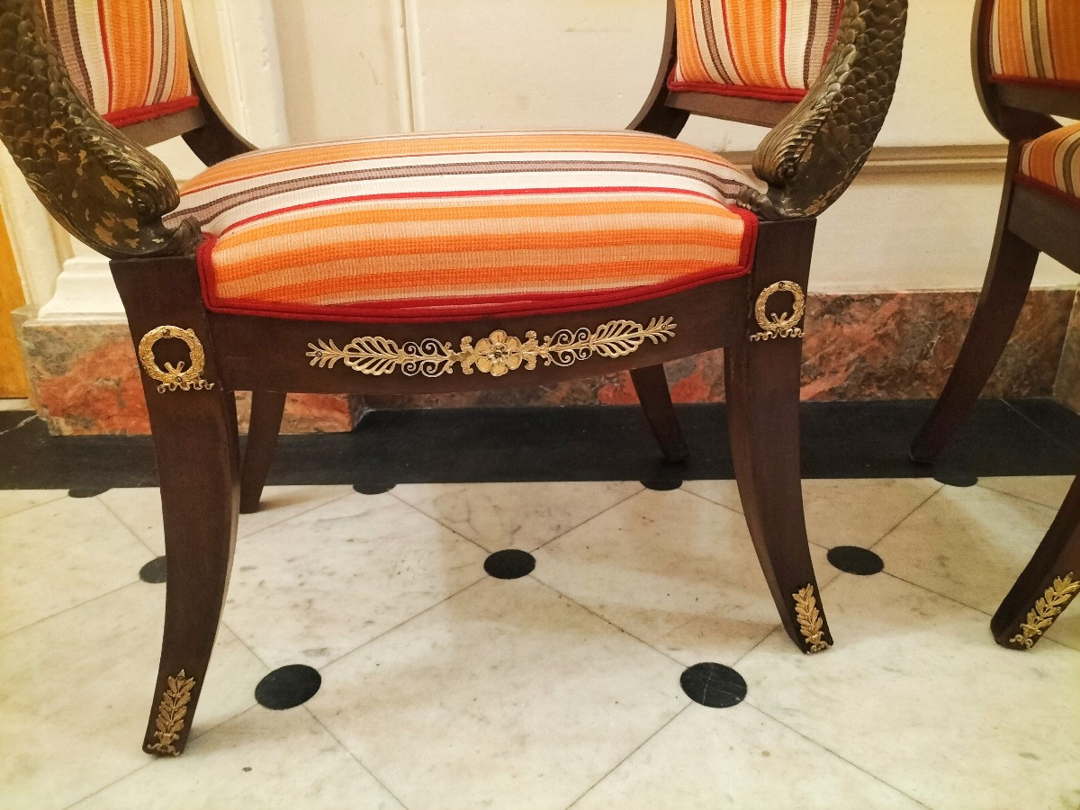 Pair Of Empire Style Curule Stools-photo-4