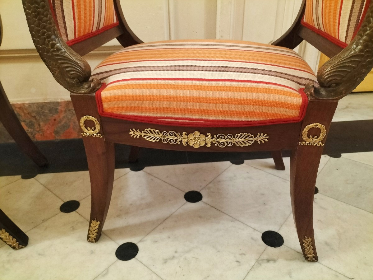 Pair Of Empire Style Curule Stools-photo-2