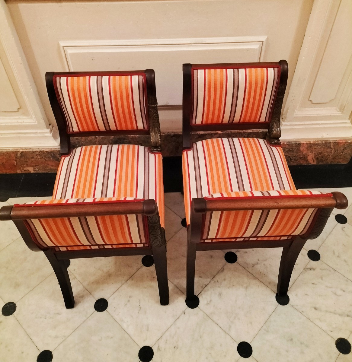 Pair Of Empire Style Curule Stools-photo-4