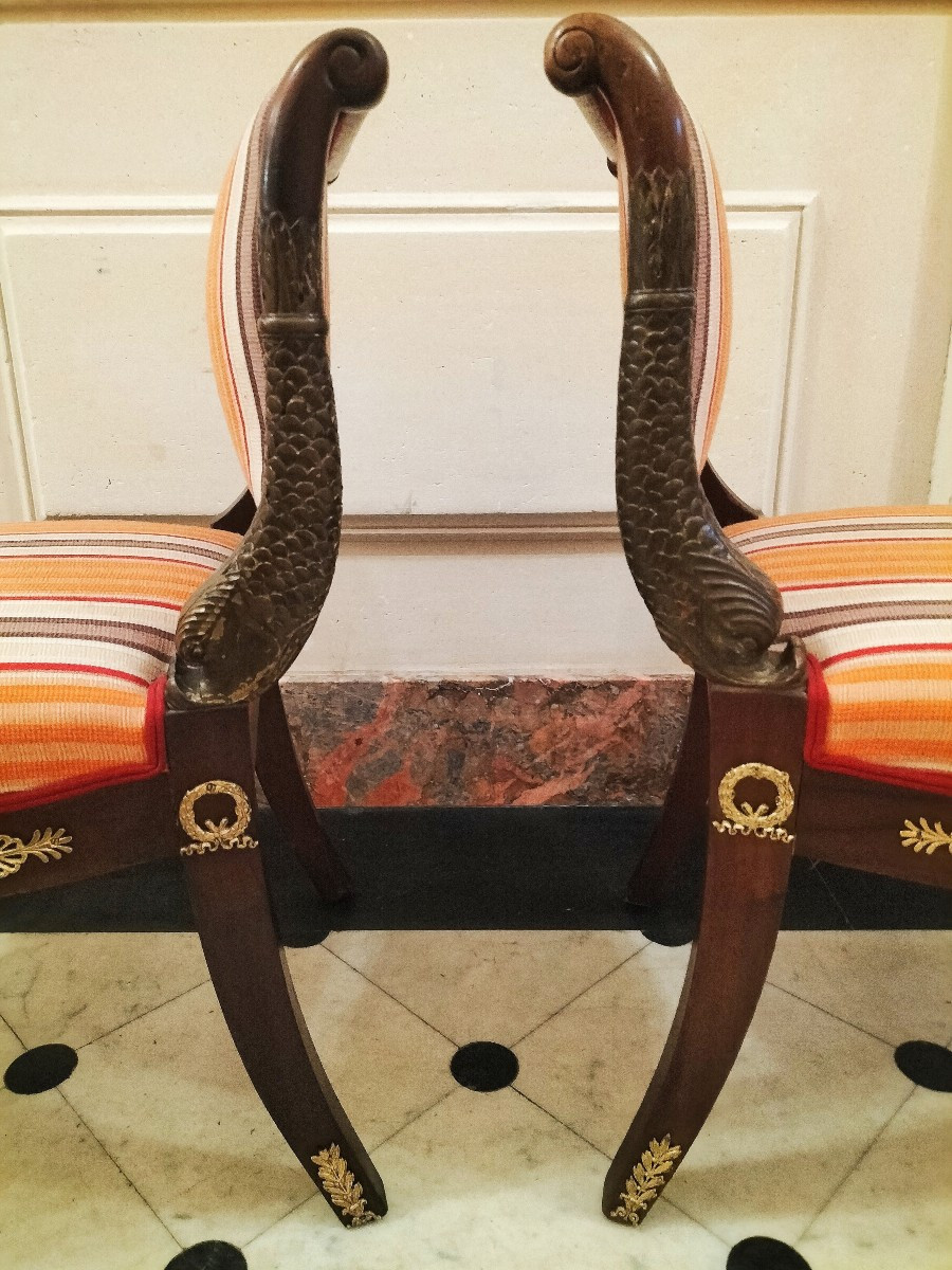 Pair Of Empire Style Curule Stools-photo-1