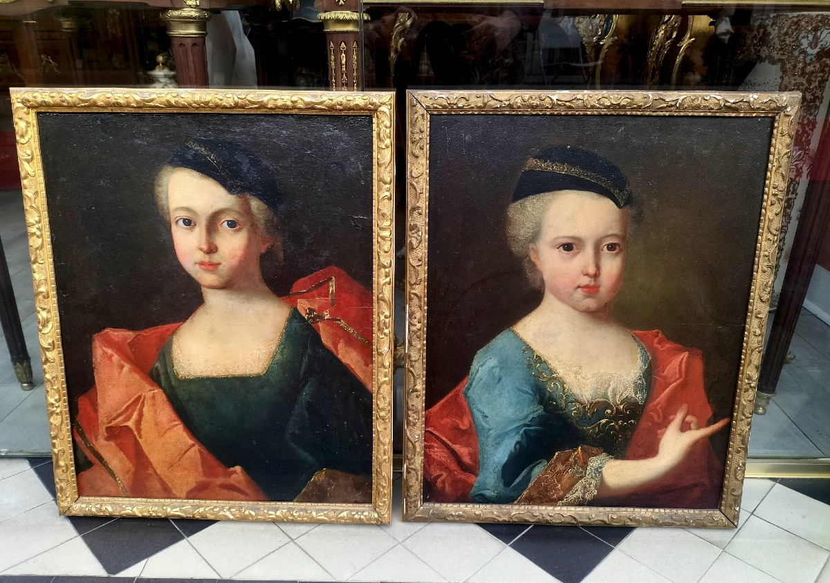 Paire De Portraits Huile Sur Panneau époque XVIII ème siècle -photo-2