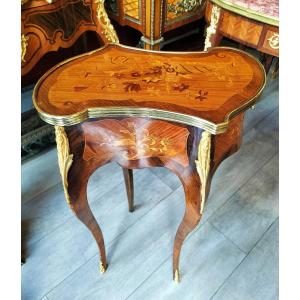 Salon Table In Louis XV Style Marquetry