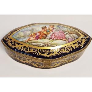 Large Coffret En Porcelaine Style Sèvres 