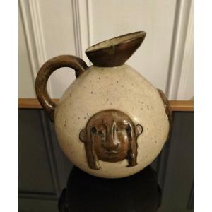 Denbac In Vierzon Stoneware Pitcher With Handle 