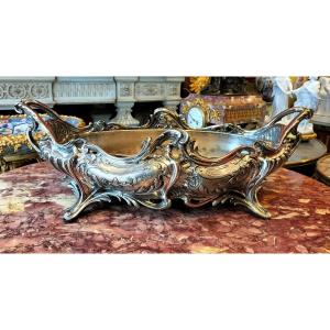Important Rocaille Planter In Silver Bronze Louis XV Style