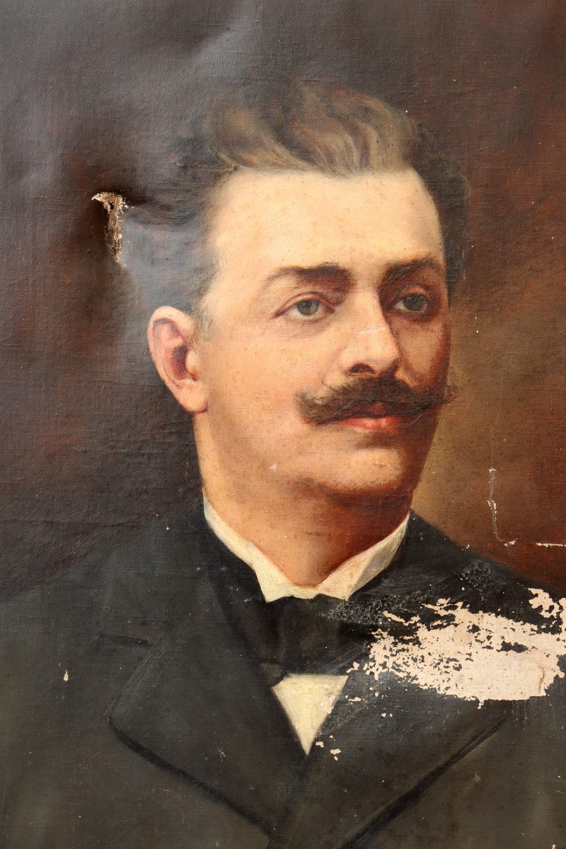 French School Circa 1880: "the Beautiful Mustachiued"-photo-3