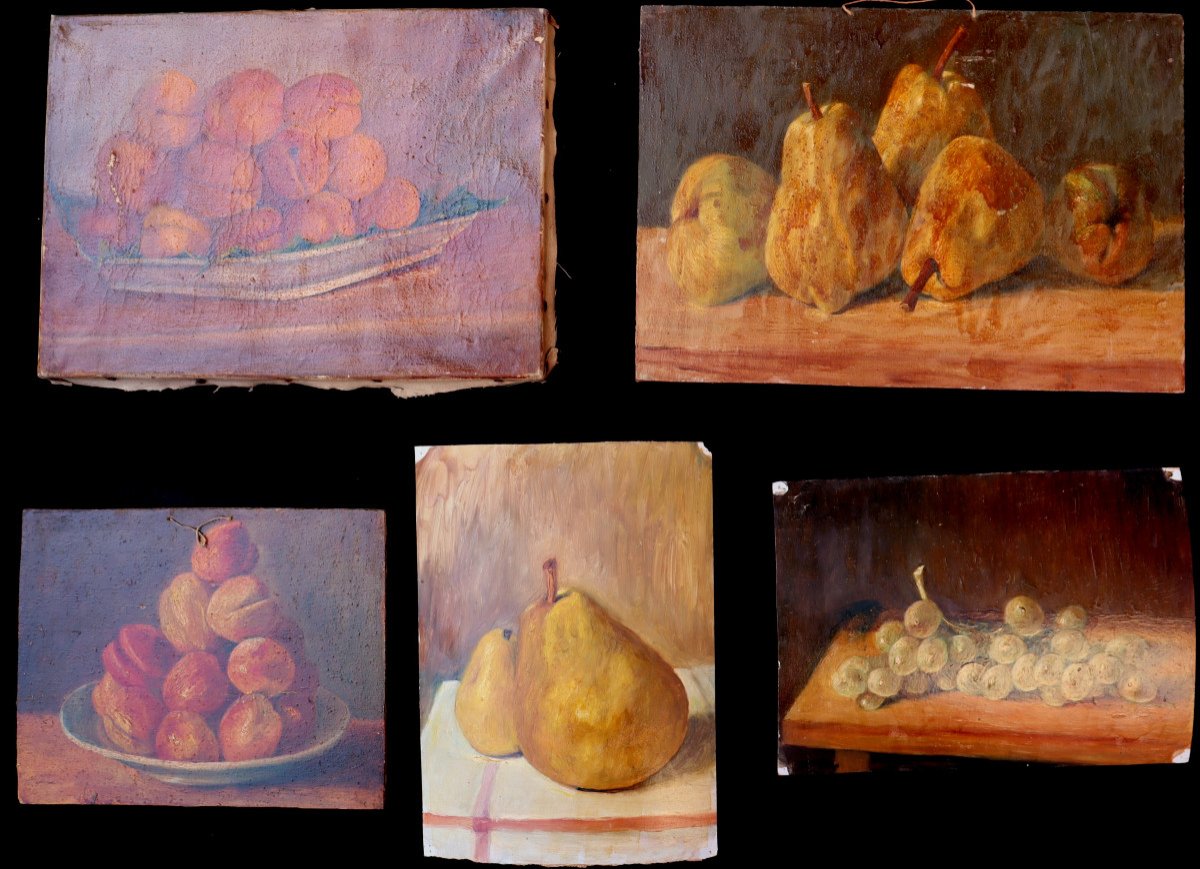 French School Early 20th : “set Of Still Life To Be Restored”