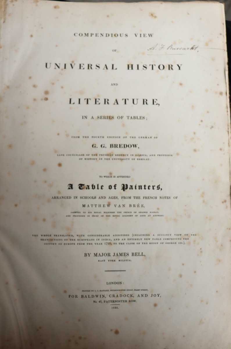 G. G. BREDOW : "COMPENDIOUS VIEW OF UNIVERSAL HISTORY AND LITERATURE"