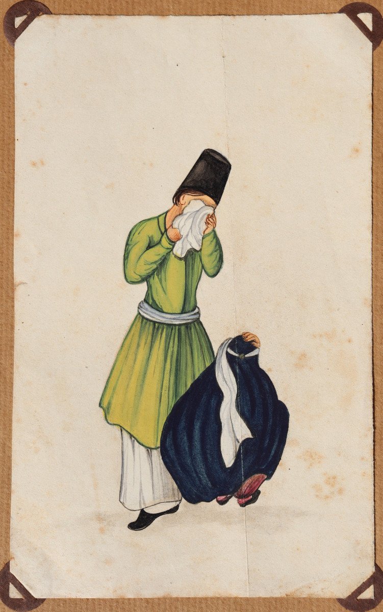 Persian School Circa 1900 : Twelve Gouaches “types And Costumes”-photo-2