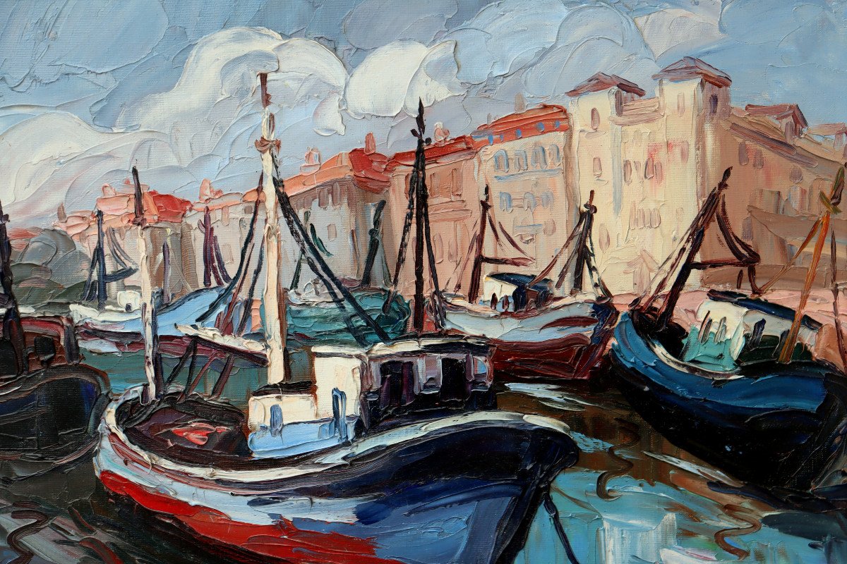 Albert Vagh;  “low Tide At The Port Of Saint-jean De Luz”-photo-3