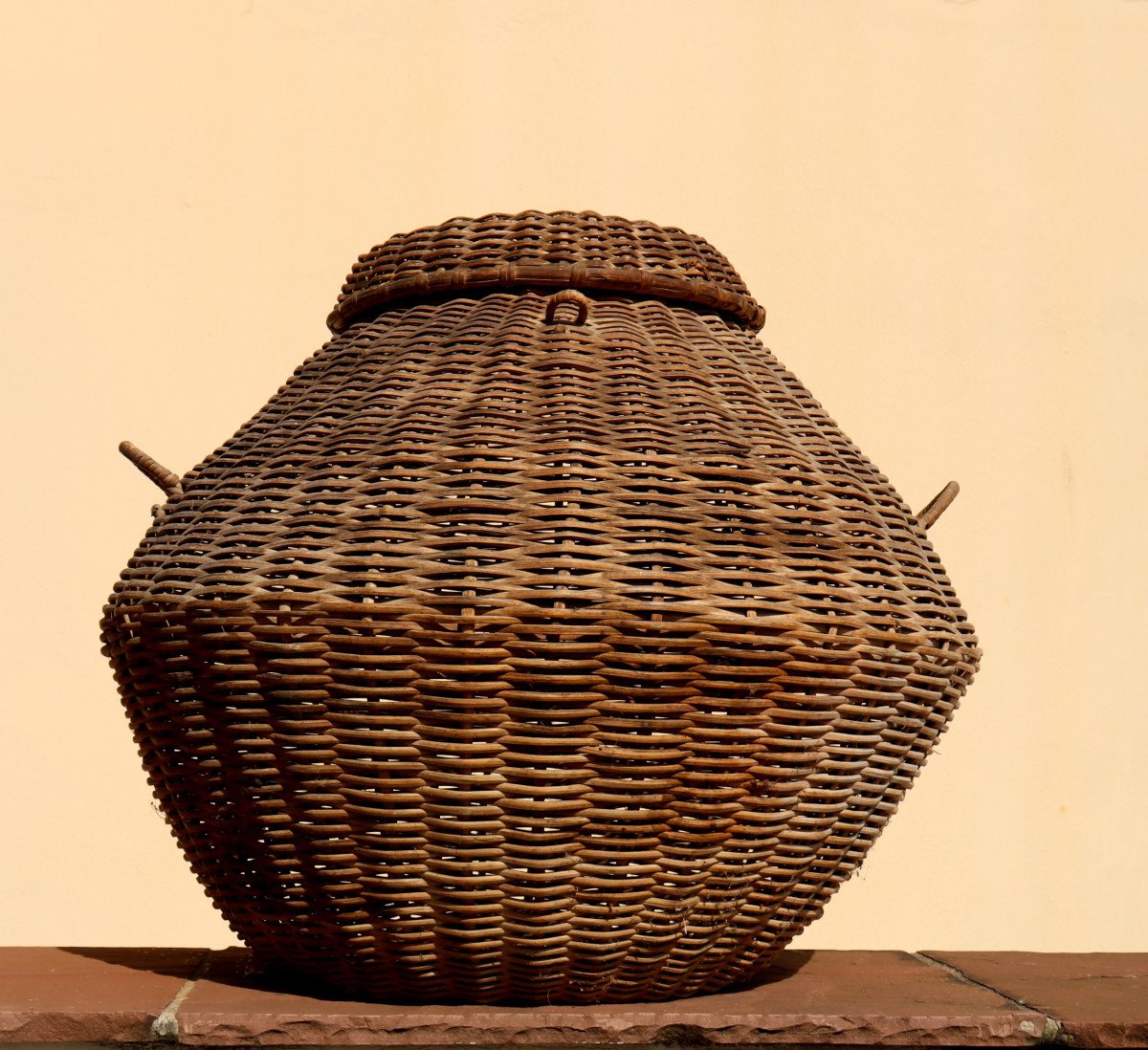 France Circa 1950 : "exceptional Basket For Chickens In Basketwork"-photo-3