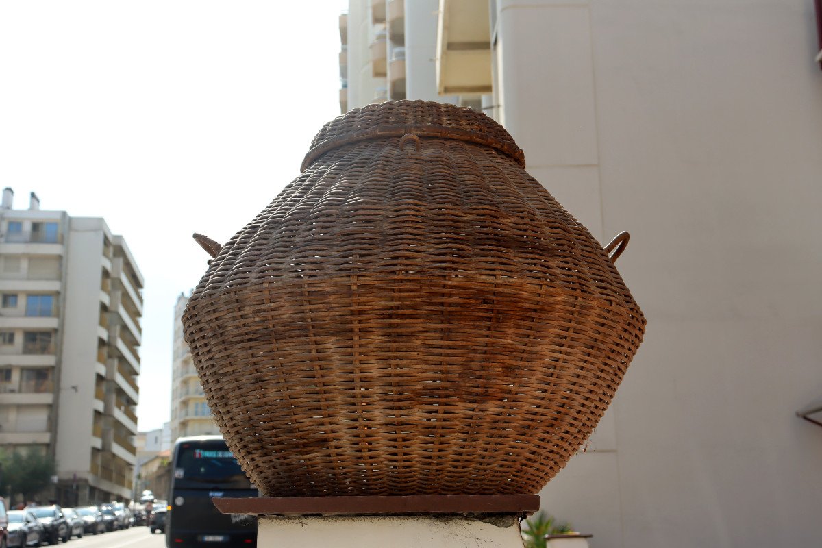 France Circa 1950 : "exceptional Basket For Chickens In Basketwork"-photo-2